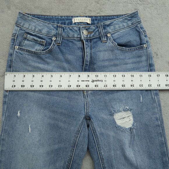 Harper Heritage Jeans Womens Size 27 High-Rise Flare Denim 33" Inseam Distressed - Picture 9 of 16